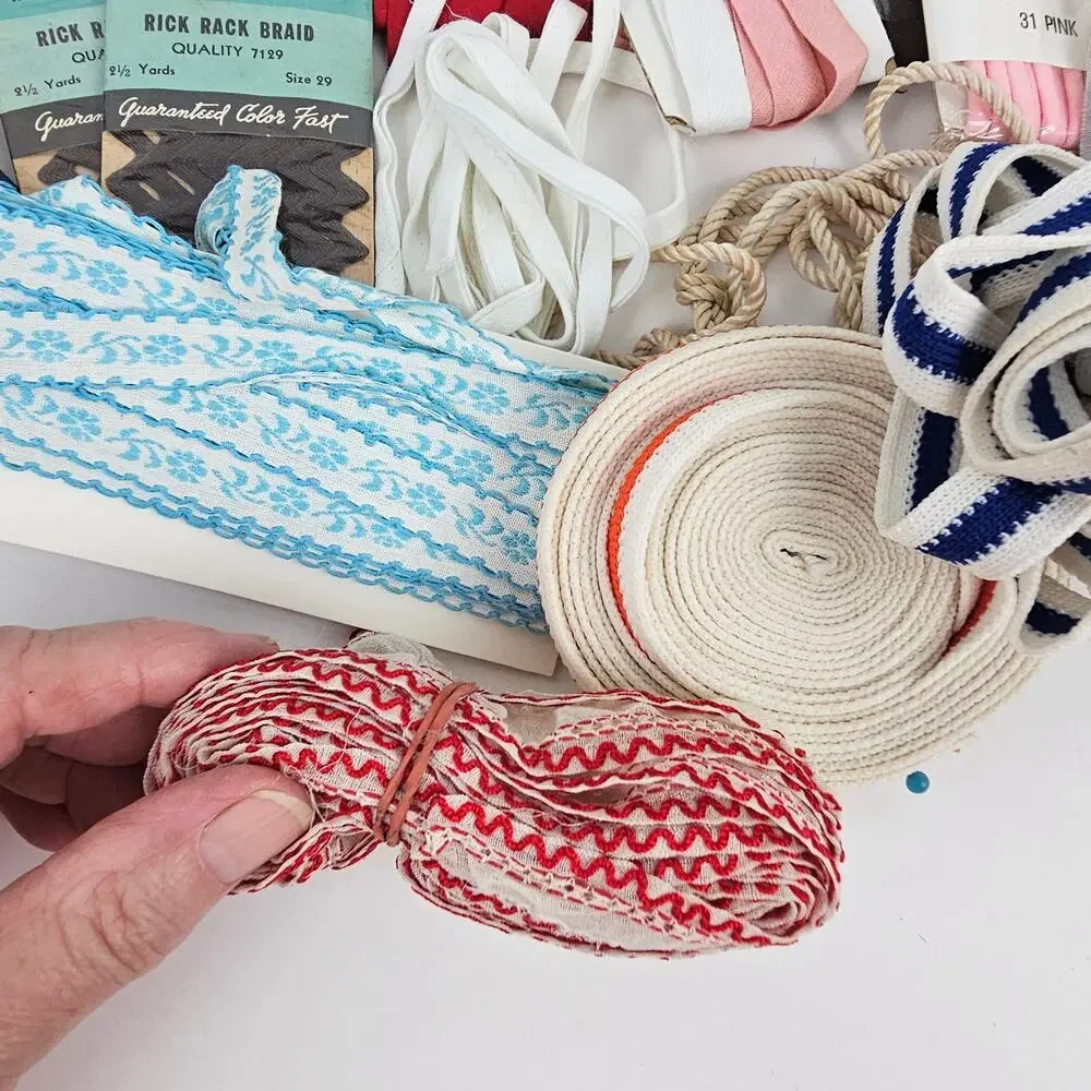 VTG lot ric rac bias tapes ribbons piping sewing trims costumes